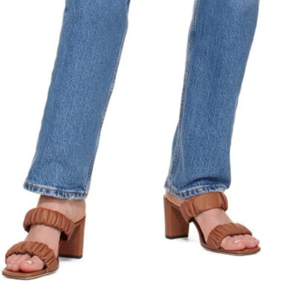 STAUD Brown/Tan Frankie Sandals Block Heels Slip-On - Picture 1 of 7